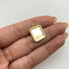 Dije placa fotograbado marco diamantado Oro amarillo 1,3 Gr / 3 Cm