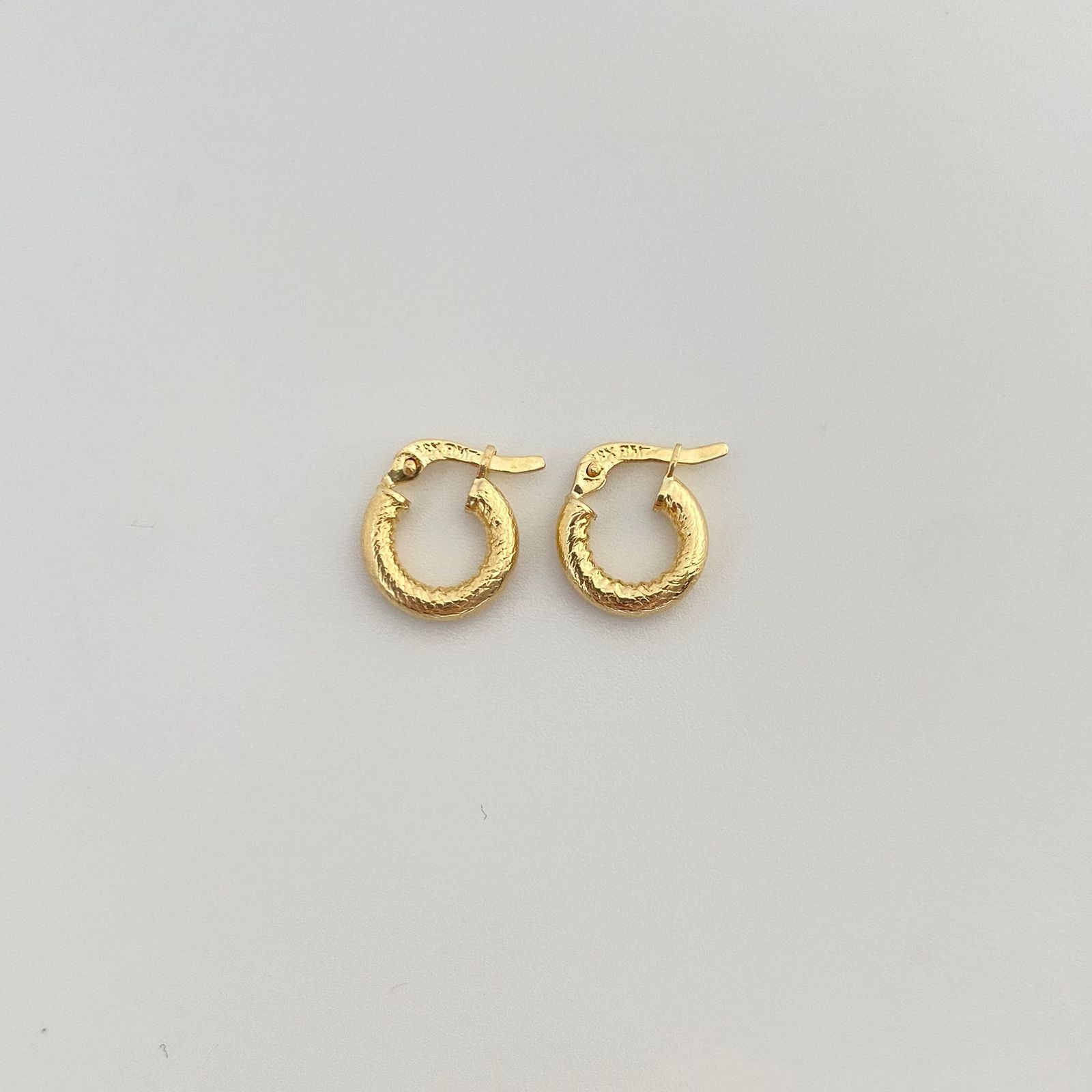 Candonga redonda diamantada Oro amarillo 18k 1,15 Gr / 1,3 Cm