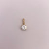 Dije redondo circón blanco Oro amarillo 18k 0,92 Gr / 5,65 mm / 1 Cm