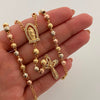 Rosario Virgen de Guadalupe Casting Tres oros 18k 15,7 Gr / 4,9 mm / 60 Cm