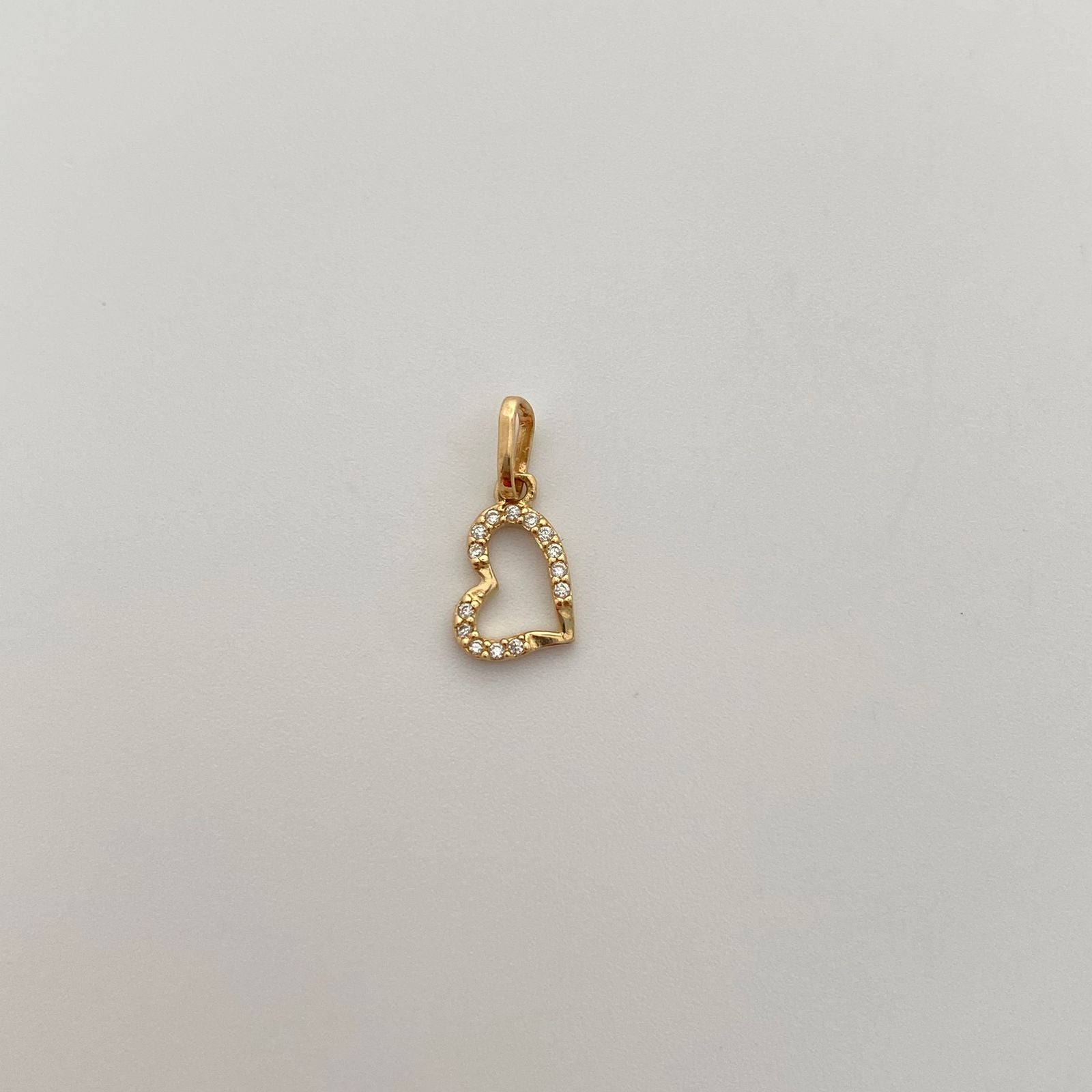 Dije Corazon casting blanco Oro amarillo 18k 0,65 Gr / 7,5 mm / 1,56 Cm
