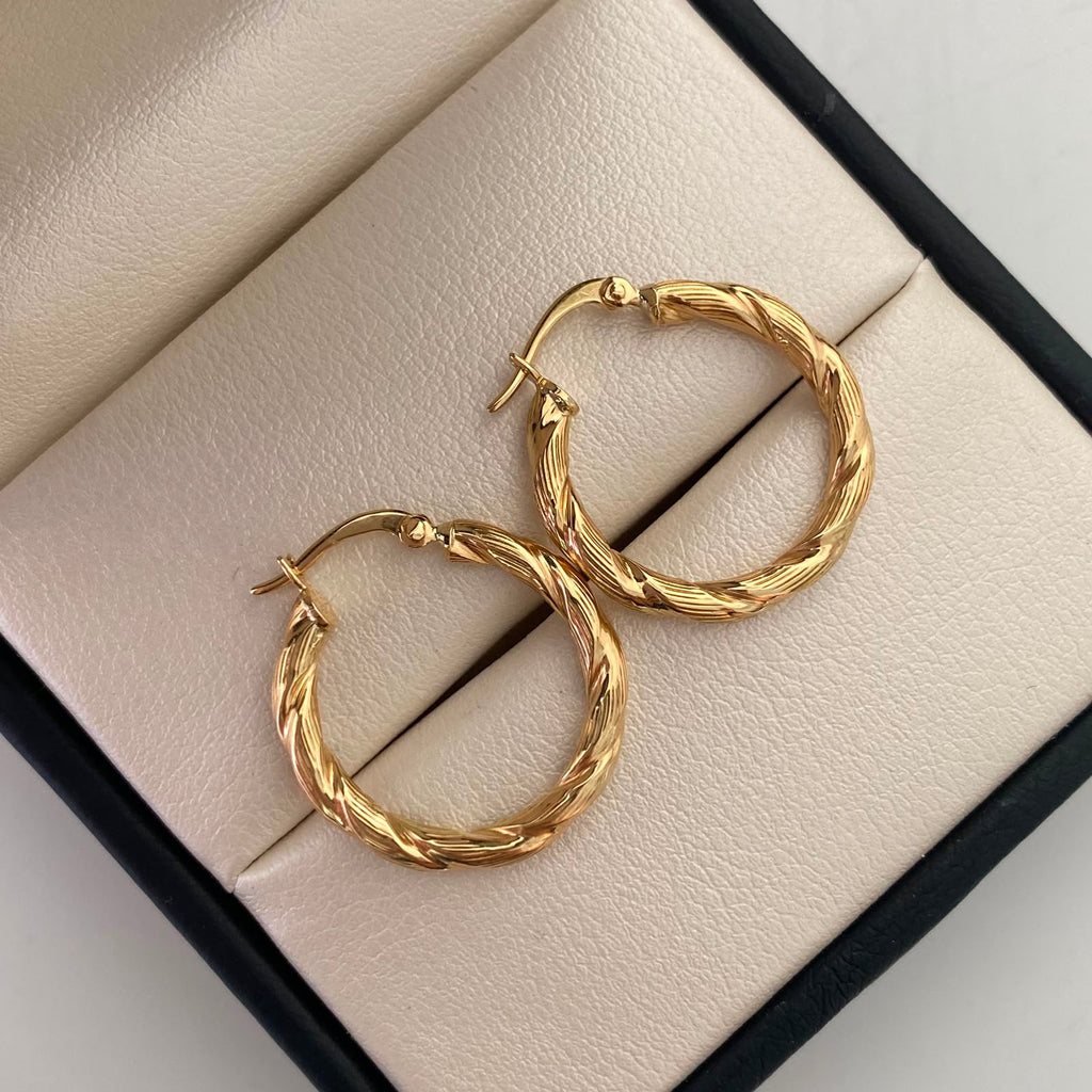 Candonga Entorchada Oro amarillo 18k 2,1 Gr / 2,5 Cm