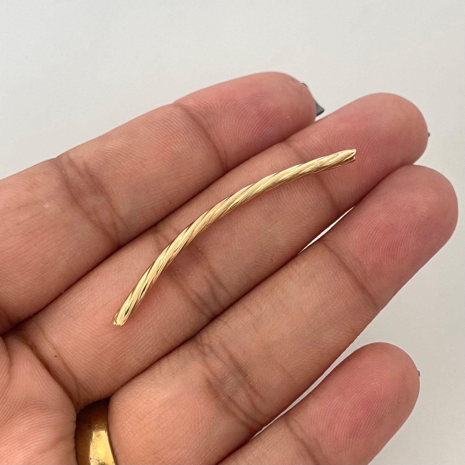 Herraje cilindro entorchado Oro amarillo 18k 0,65 Gr / 4,5 Cm