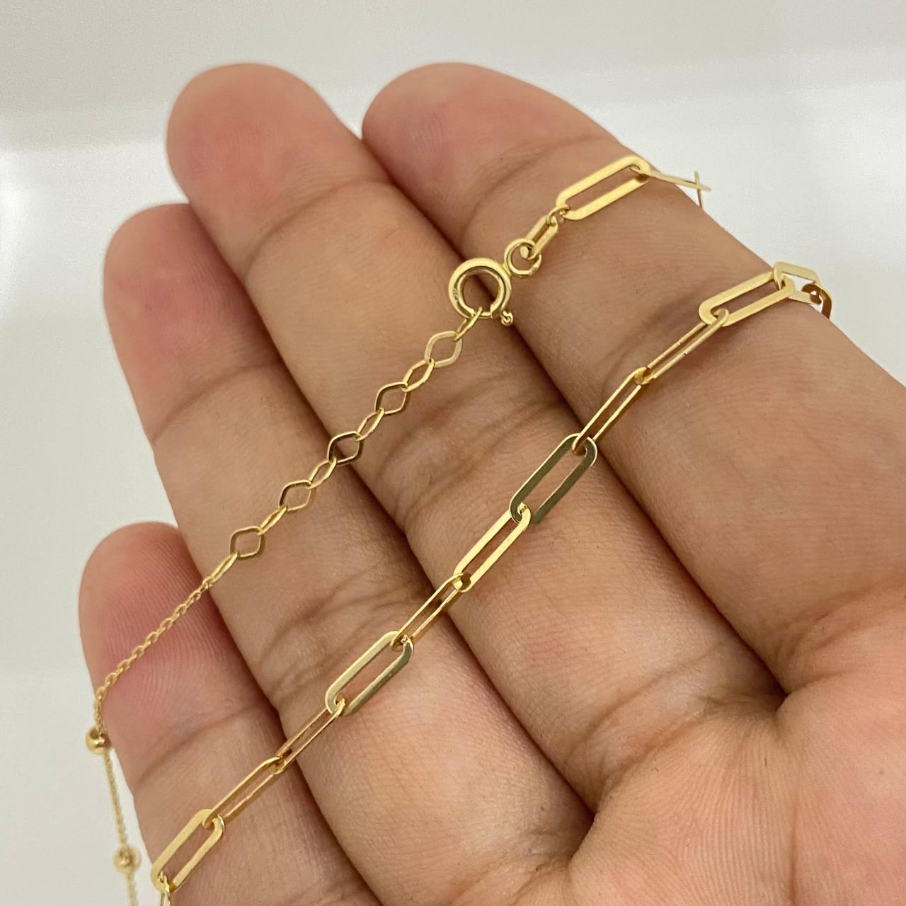 Cadena It cajon y balines lisos Oro amarillo 18k +4 / 3,25 Gr / 2,5 mm / 45 Cm