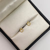 Topos Circulo circones blanco y moño Oro amarillo 18k 0,8 Gr / 6,4 mm