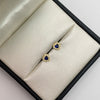 Topos corazón circones blancos y azul rey Oro amarillo 18k 0,9 Gr / 6,23 mm