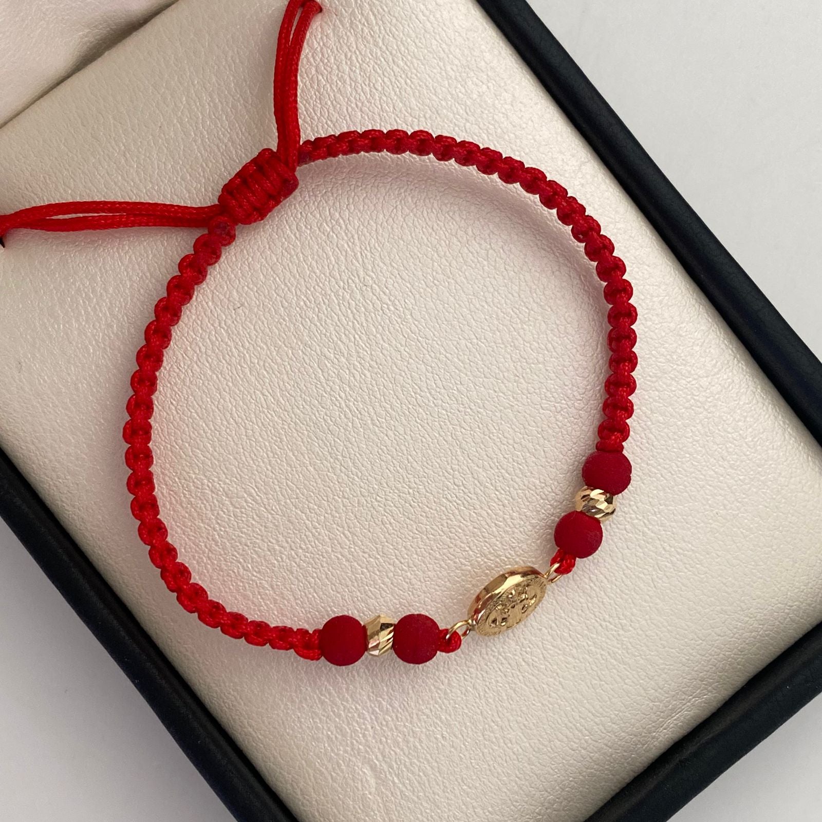 Pulsera tejida Herraje san benito bolas diamantadas 4mm Oro amarillo 18k 0,5 Gr