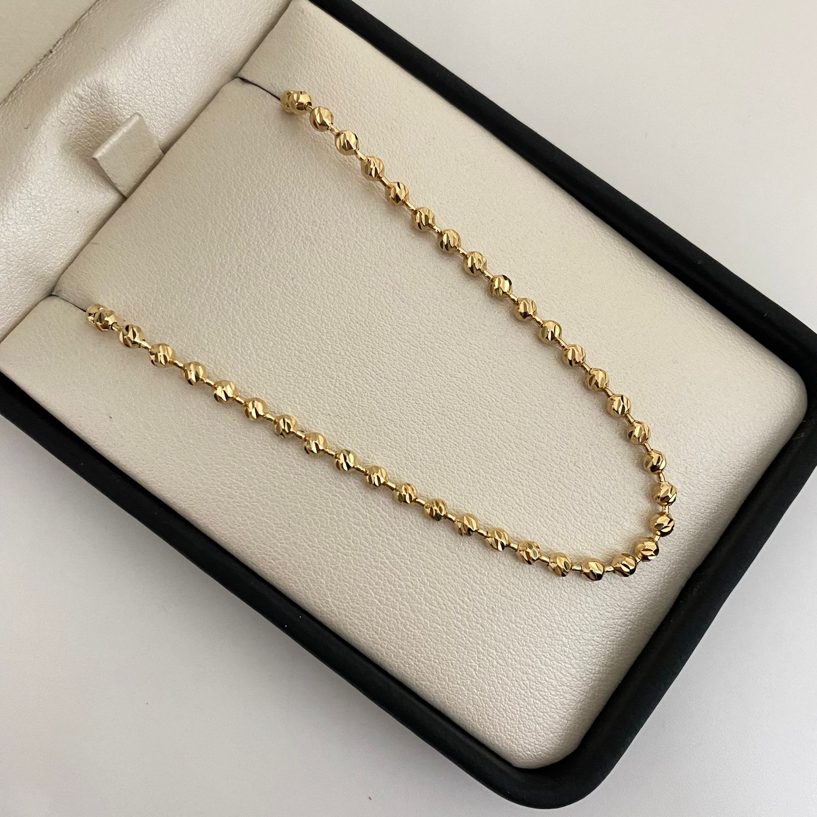 Cadena militar diamantada 3mm Oro amarillo 18k 16,65 Gr / 60 Cm  Broche 0,60