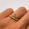 Anillo 15 Tiara Casting verde Oro amarillo 18k / Talla 7 / 1,65 Gr