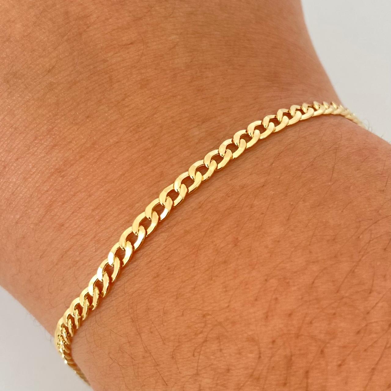 Pulso It cubano Oro amarillo 18k +1 / 2,3 Gr / 3,35 mm / 19 Cm