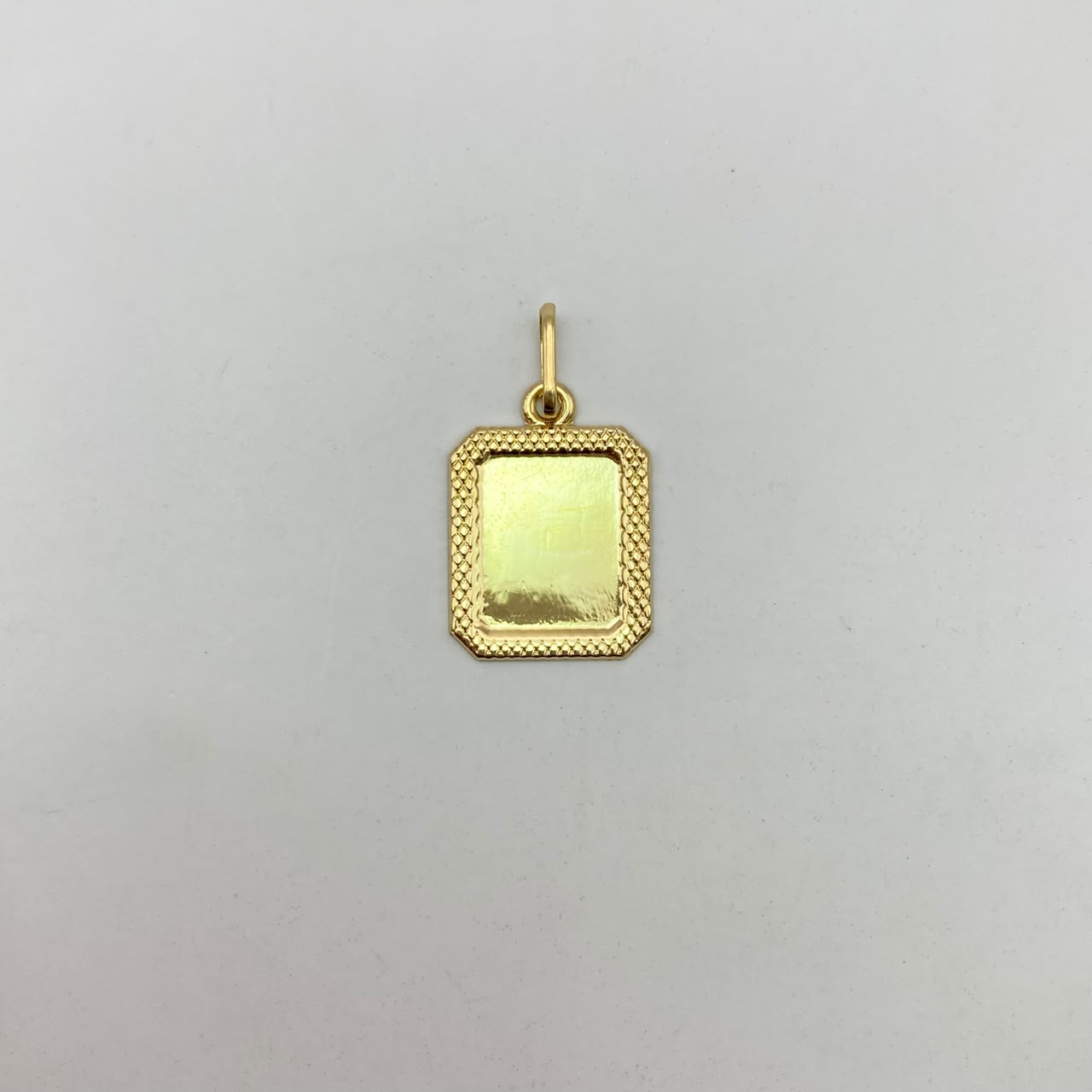 Dije placa fotograbado marco diamantado Oro amarillo 1,3 Gr / 3 Cm