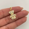 Dije Oso casting circones verdes Oro amarillo 18k 2,7 Gr / 13,6 mm / 2,5 Cm