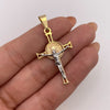 Dije cruz cristo y san benito Tres oros 18k 2,8 Gr / 21,45 mm / 4,5 Cm