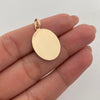 Dije Placa Ovalada Oro amarillo 18k 1,3 Gr / 16,1 mm / 2,8 Cm