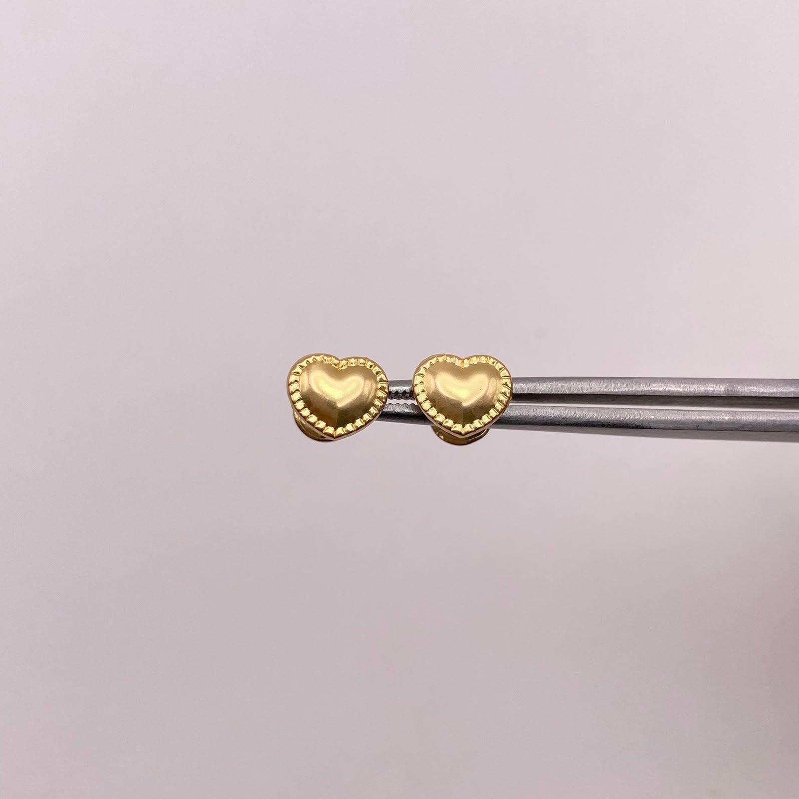 Topos Corazon borde diamantado Oro amarillo 18k 0,65 Gr / 7,8 mm