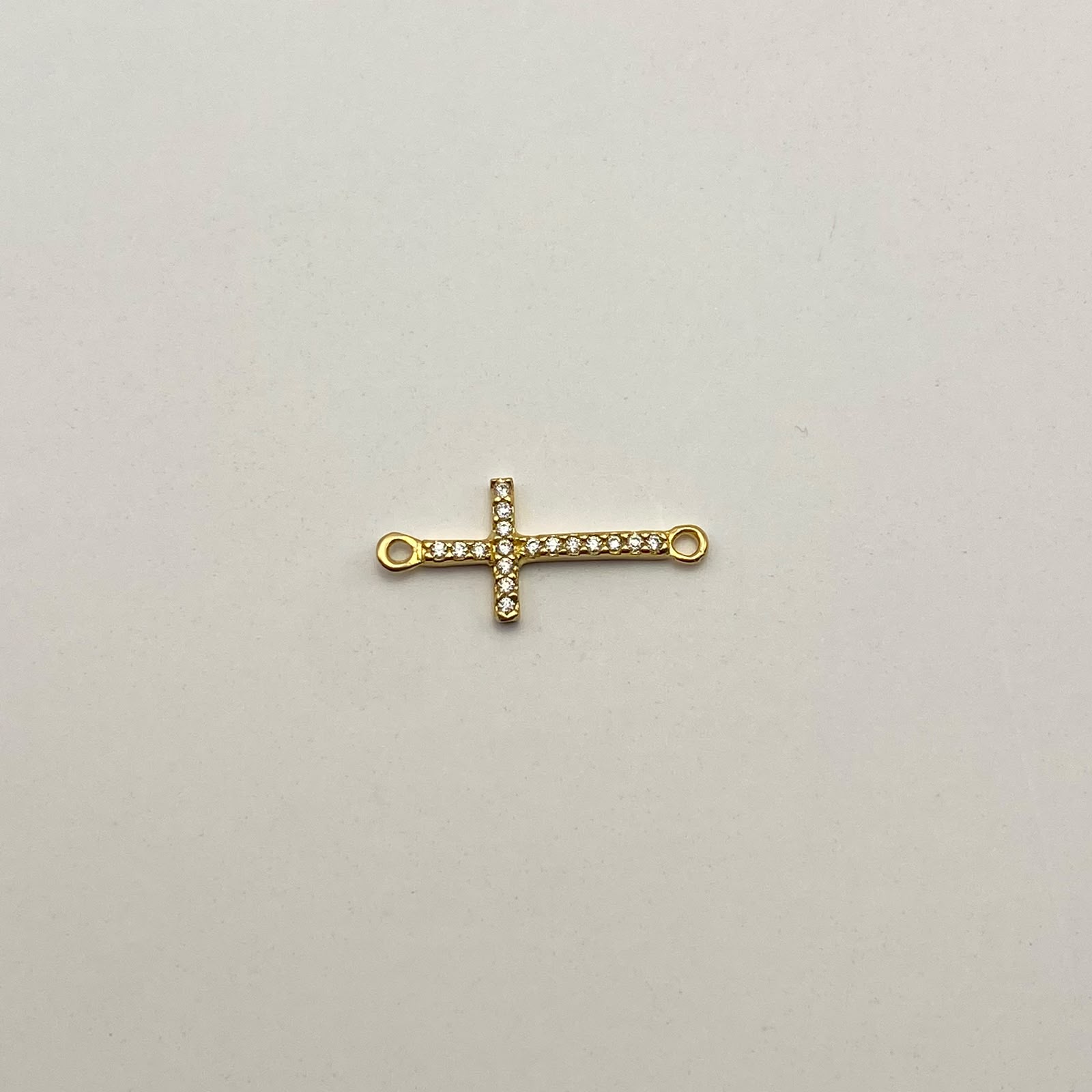 Herraje Cruz casting blanco Oro amarillo 18k 0,6 Gr / 2 Cm