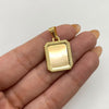Dije placa fotograbado marco diamantado  Oro amarillo 1,35 Gr / 3 Cm