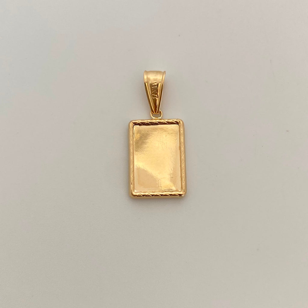 Dije Placa Fotograbado Oro amarillo 18k 1,6 Gr / 13,2 mm / 3 Cm