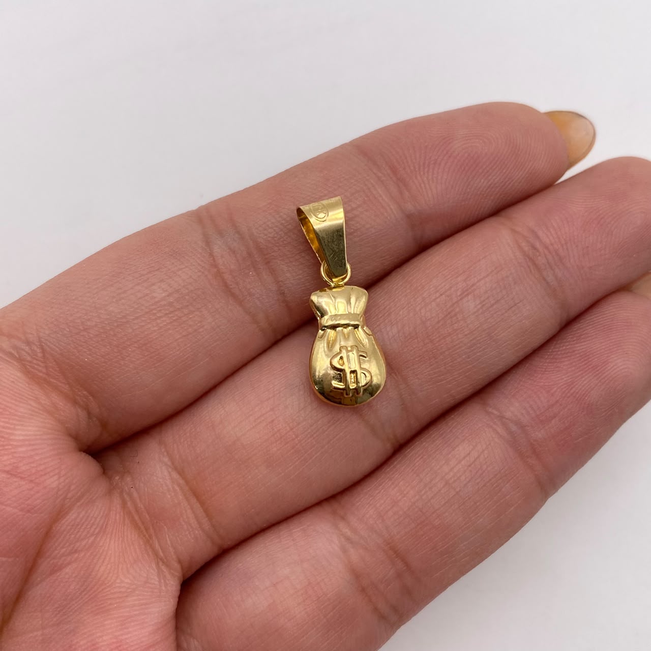 Dije bolsa dinero Oro amarillo 18k 0,75 Gr / 8,25 mm / 2,5 Cm
