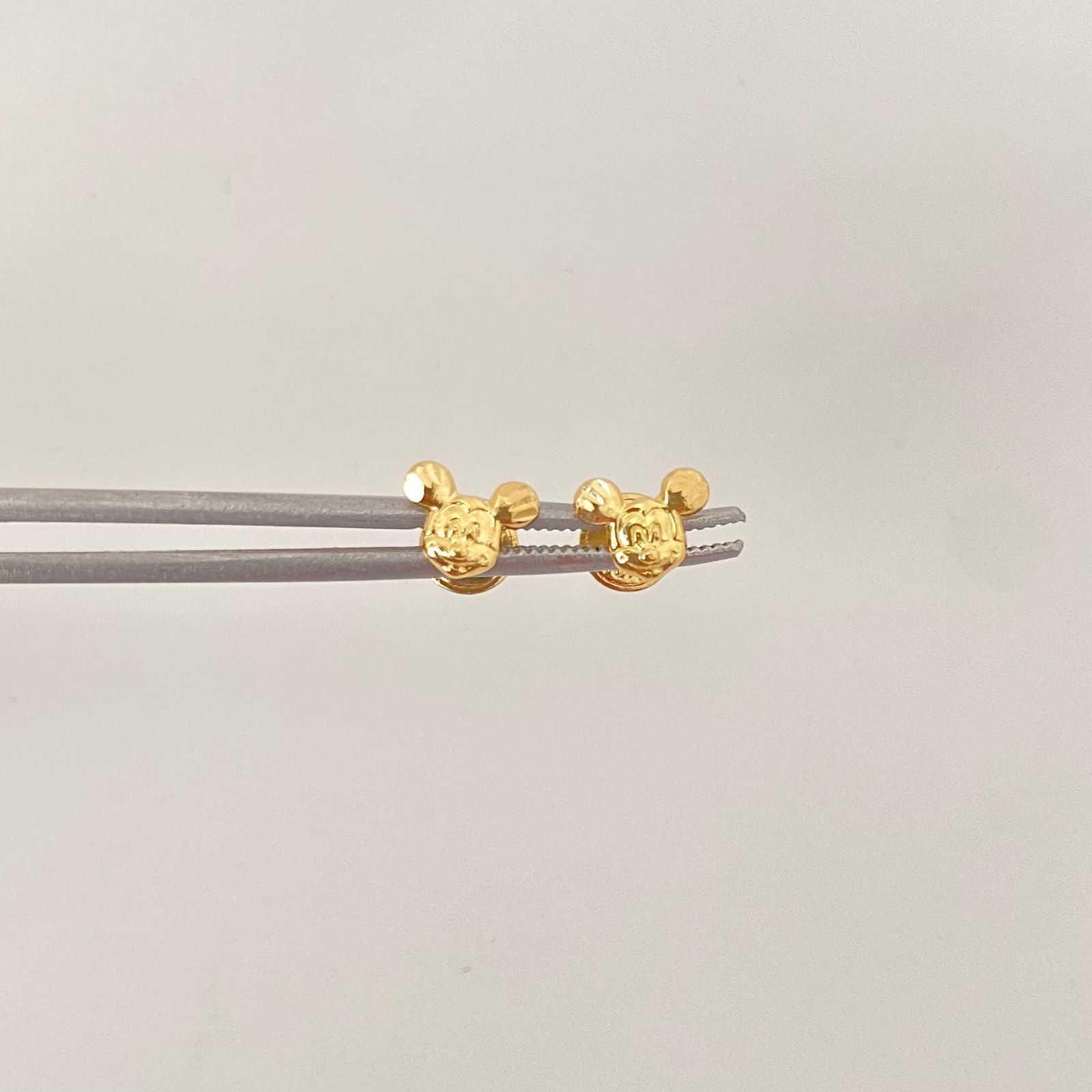 Topos ratón orejas diamantadas Oro amarillo 18k 0,6 Gr / 7,0 mm