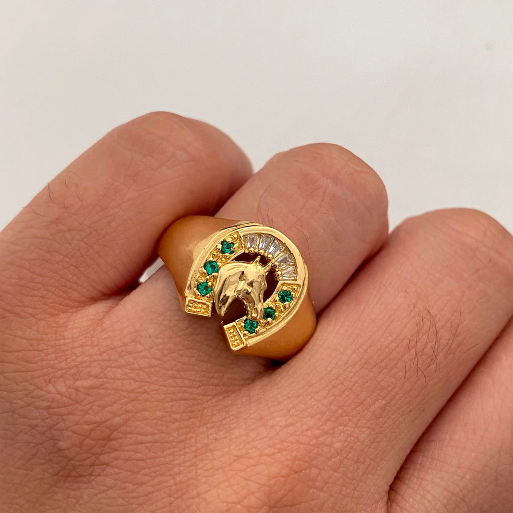 Anillo Caballo Casting Oro amarillo 18k / Talla 10 1/4 / 5,95 Gr / 4,8 mm