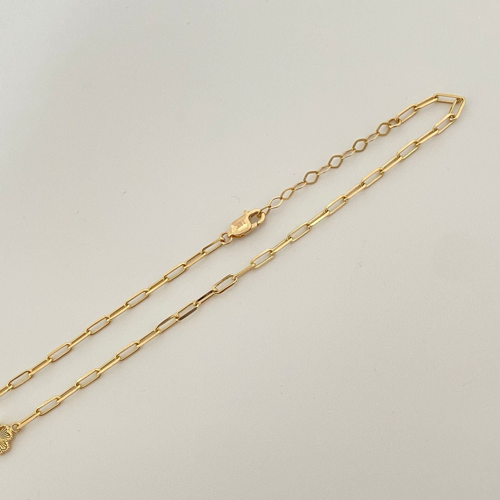 Cadena It tenis con trebol diamantado graduable  Oro amarillo 18k +4 / 5,9 Gr / 2 mm / 45 Cm