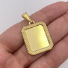 Dije placa fotograbado borde diamantado Oro amarillo 18k 1,77 Gr / 21,16 mm / 3,5 Cm