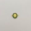 Herraje Virgen Milagrosa Casting Verde Oro amarillo 18k 0,8 Gr / 1,4 Cm