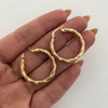 Candonga entorchada lisa  Oro amarillo 18k 2,45 Gr / 2,6 Cm