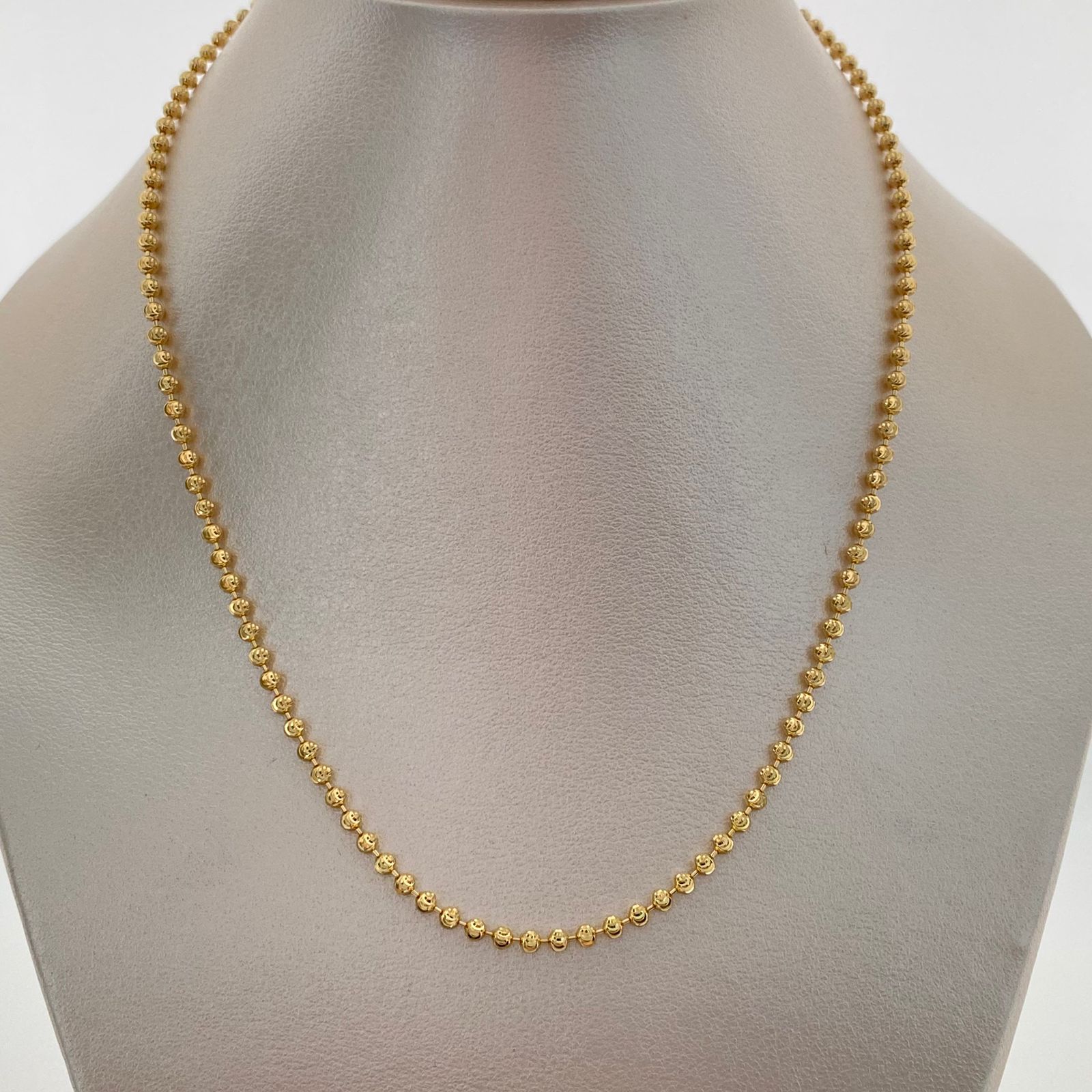 Cadena Militar Media Luna Diamantada Oro amarillo 18k +2 / 11,05 Gr / 2,5 mm / 50 Cm Broche 0,40