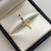 Dije Cruz circones blancos Oro amarillo 18k 0,73 Gr / 9,8 mm / 2,2 Cm