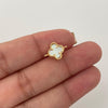 Herraje trebol fondo blanco Oro amarillo 18k 1,20 Gr / 1,5 Cm