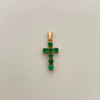 Dije Cruz Esmeralda 1.33 puntos Oro amarillo 18k 2,8 Gr / 12,3 mm / 3 Cm