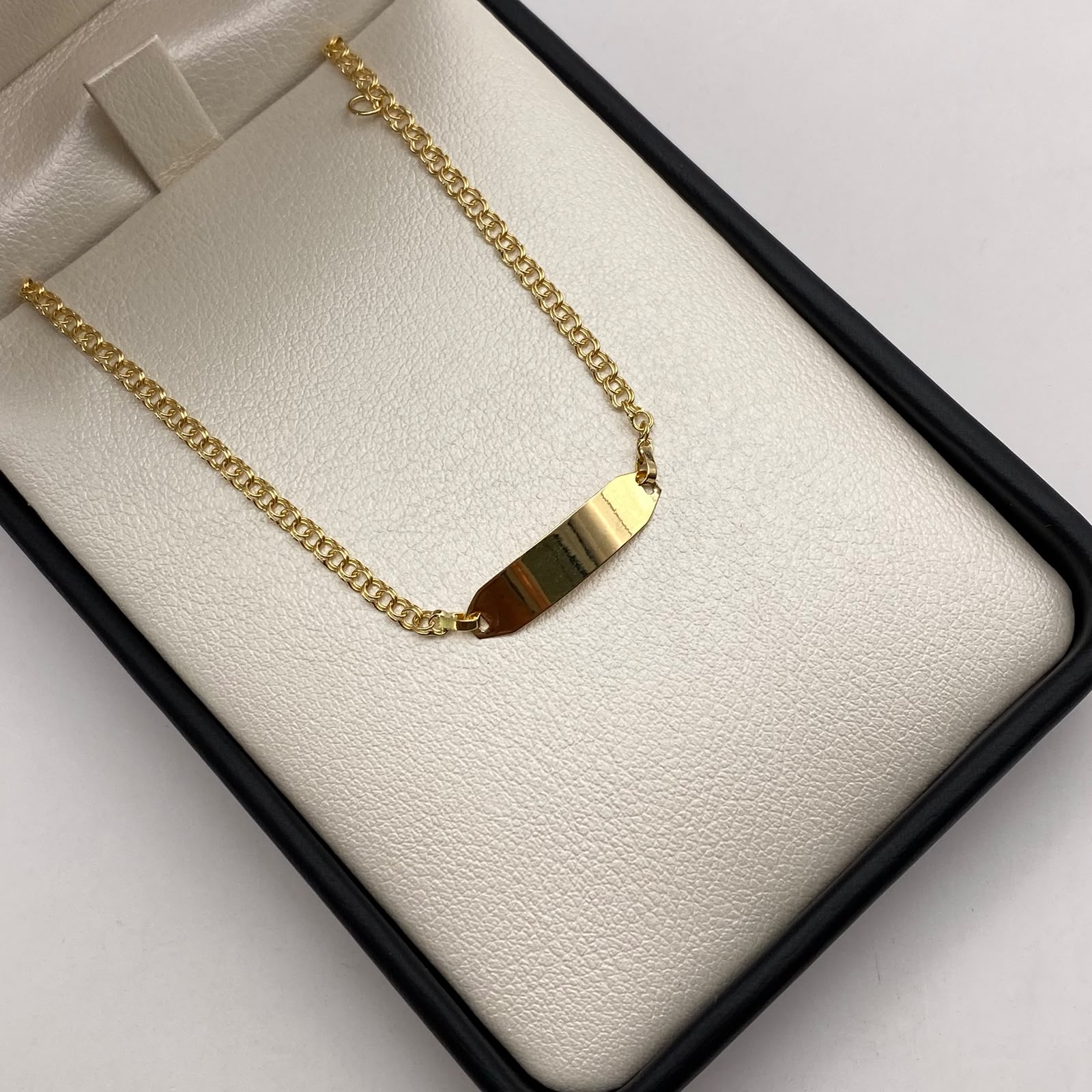 Pulso bebé placa aro seguido  Oro amarillo 1,40 Gr / 15 Cm  Broche 0,15