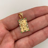 Dije Rectangula Casting Verde y Blanco San Judas Oro amarillo 18k 3,25 Gr / 11,6 mm / 2,5 Cm