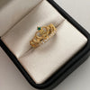 Anillo 15 Corona Casting Blanco y Verde Oro amarillo 18k / Talla 7 / 2,7 Gr