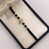 Pulsera tejida Herraje virgen de guadalupe silueta +bolas diamantadas 4mm Oro amarillo 18k 0,6 Gr
