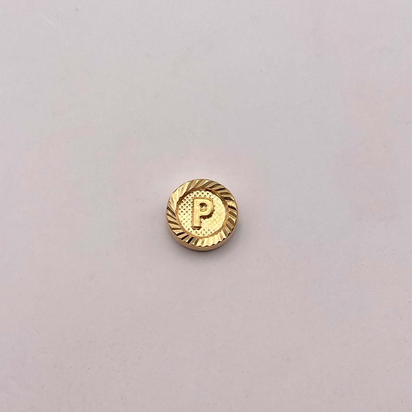 Herraje tambor letra p Oro amarillo 0,6 Gr / 1 Cm