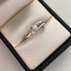 Anillo Solitario Doble Oro blanco 18k / Talla 5 1/2 / 1,3 Gr / 1,6 mm