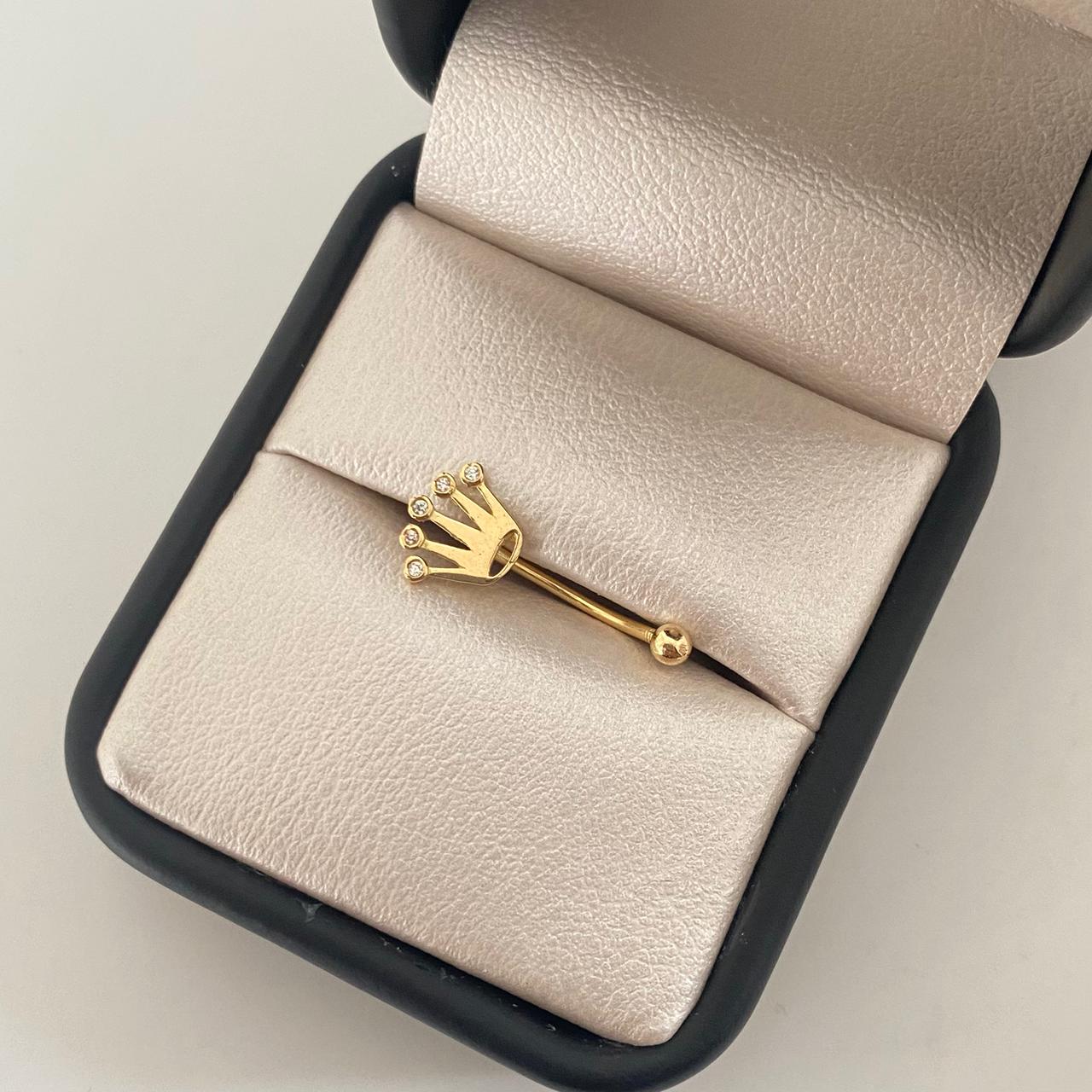 Topos piercing corona curvo (Joya) Oro amarillo 18k 0,90 Gr