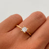 Anillo Solitario Oro amarillo 18k / Talla 8 1/2 / 1,65 Gr / 1,8 mm