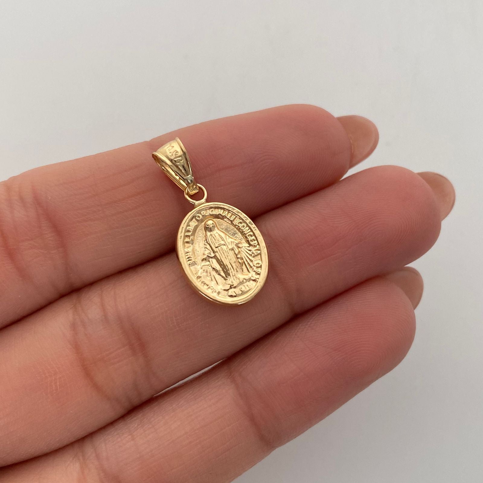 Dije Virgen Milagrosa Oro amarillo 18k 0,9 Gr / 11,5 mm / 2,3 Cm