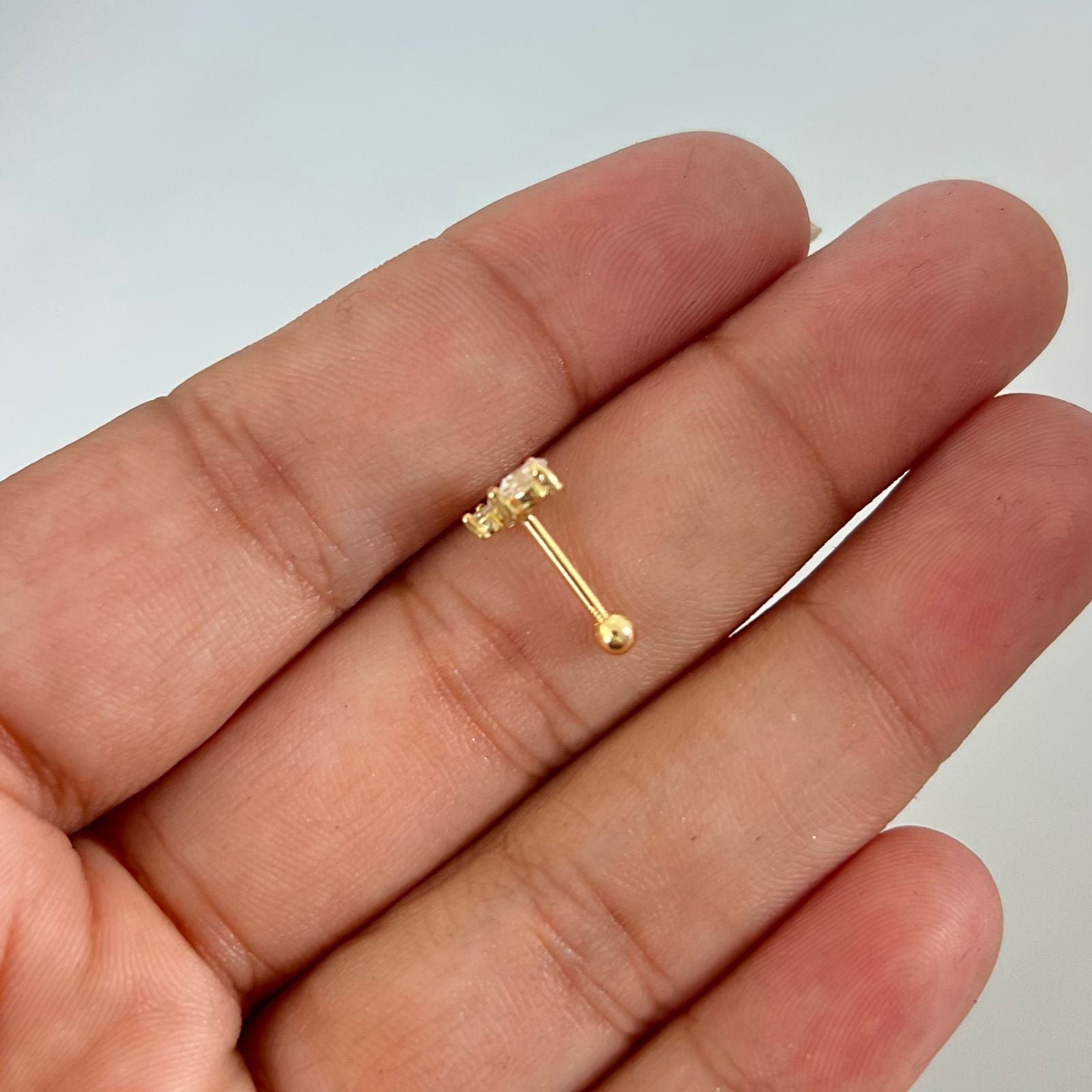 Piercing petalos casting blanco (joya ) Oro amarillo 18k 0,6 Gr