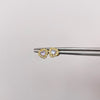 Topos corazón circones blancos y lila Oro amarillo 18k 0,9 Gr / 6,23 mm