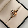 Anillo Tu y Yo Tres oros 18k / Talla 8 1/2 / 2,1 Gr / 3,1 mm