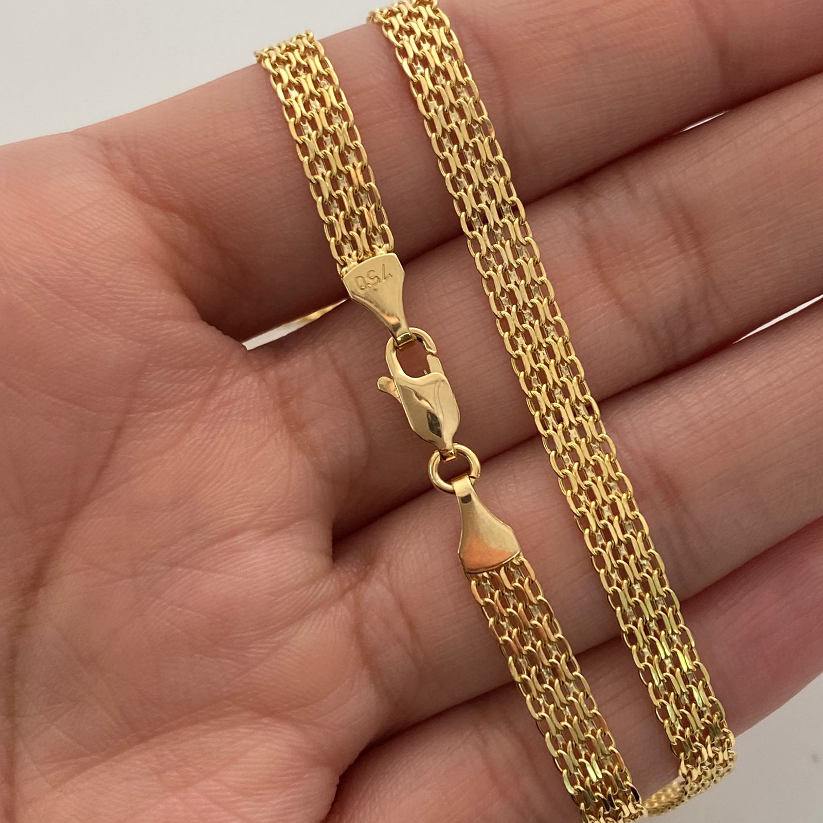 Cadena It China doble carril Oro amarillo 18k +1 / 6,0 Gr / 4,7 mm / 50 Cm