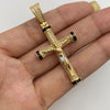 Dije cruz cristo circones blancos y negros Oro amarillo y Oro blanco 18k 7,75 Gr / 25,55 mm / 5,5 Cm