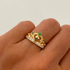 Anillo 15 Corona Casting Verde Oro amarillo 18k / Talla 5 3/4 / 2,9 Gr
