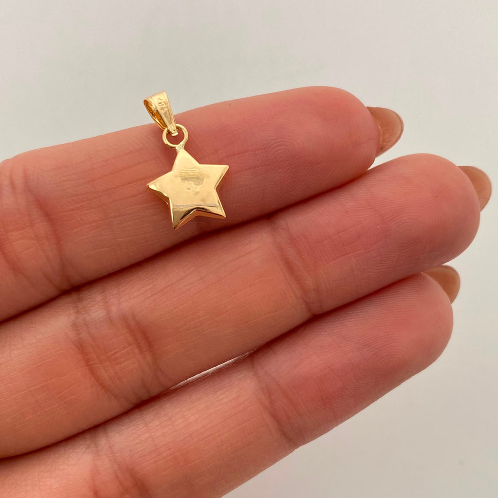 Dije Estrella Inflada Oro amarillo 18k 0,45 Gr / 9,9 mm / 1,7 Cm