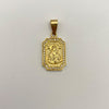 Dije Virgen del carmen placa circones blancos Oro amarillo 18k 2,45 Gr / 12,4 mm / 2,6 Cm